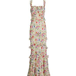 Saloni Chandra Floral Silk Maxi Dress (Sold Out, Size 6, Originally $825)